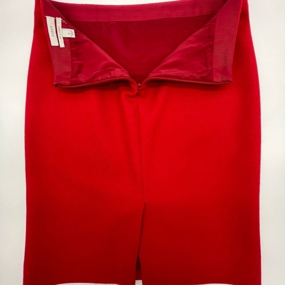 J CREW RED NO.2 PENCIL SKIRT IN ITALIAN STRETCH WOOL - Picture 4 of 9